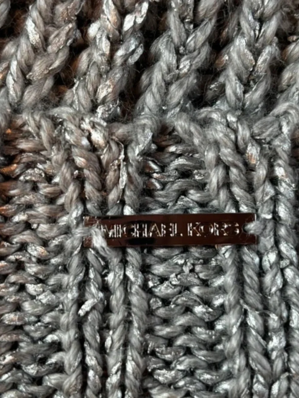 Michael Kors Silver Knit Beanie